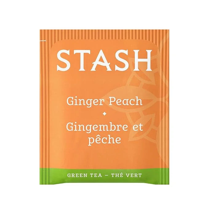 Stash Tea Ginger Peach Green Tea - Caffeinated, Non-GMO Project Verified Premium Tea with No Artificial Ingredients, 18 Co...