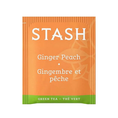 Stash Tea Ginger Peach Green Tea - Caffeinated, Non-GMO Project Verified Premium Tea with No Artificial Ingredients, 18 Co...