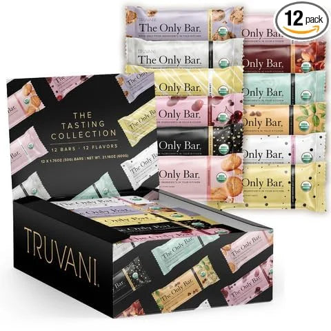 Truvani Plant Based Snack Bars | Variety 12 Pack | 5-8g Protein | USDA Organic and Vegan | The Only Bar | Dairy, Soy, and ...