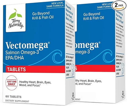 Terry Naturally Vectomega 60 Tablets, 2 - Omega-3 from 120 Servings