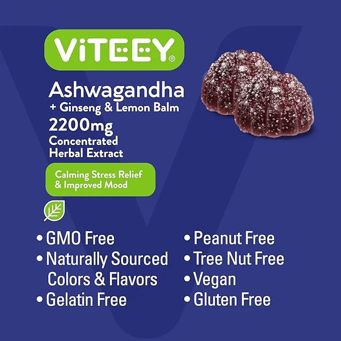 Ashwagandha Supplements Gummies + Ginseng &