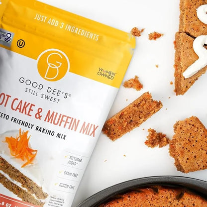 Good Dees Low Carb Baking Mix, Carrot Muffin & Cake Mix, Keto Baking Mix, No Sugar Added, Gluten Free, Dairy-Free, Diabeti...