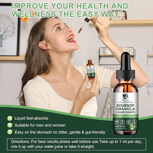 (2 Pack) Soursop Graviola Leaf Extract Liquid Drop Plus Pure Botanical Sea Moss for Cell Support & Regeneration, Immunity,...