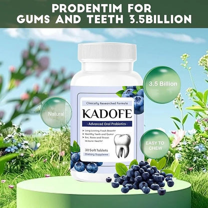 Oral Probiotics for Gums and Teeth Health & Fresh Breath, 3.5 Billion Advanced Oral Probiotics for Mouth Bad Breath, Chewa...