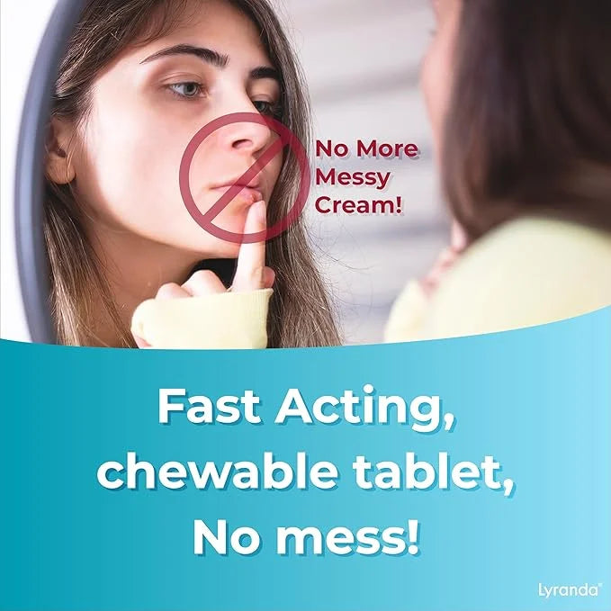 1000 mg chewable L-Lysine Tablets to Treat Cold sores - Faster Absorption and Better Hygiene - Product Image