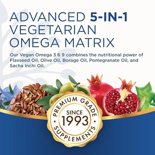Purity Products Omega 3-6-9 Vegan and “5 in 1” Essential 3 6 6 9 9 Essential (60)