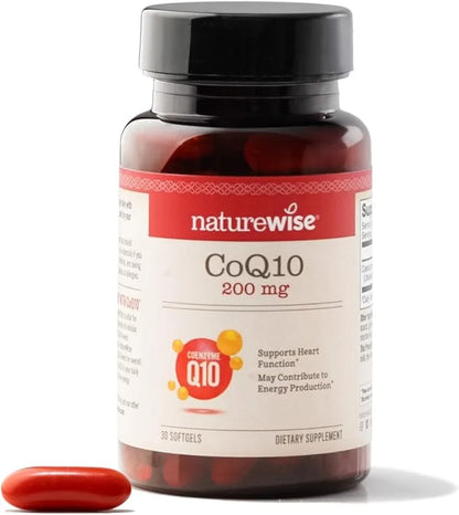 NatureWise CoQ10 200mg Softgels, High Potency CoQ10 200mg 200mg Ubiquinone Q10 Supplements 30 Softgels[1-Month Softgels[1-...