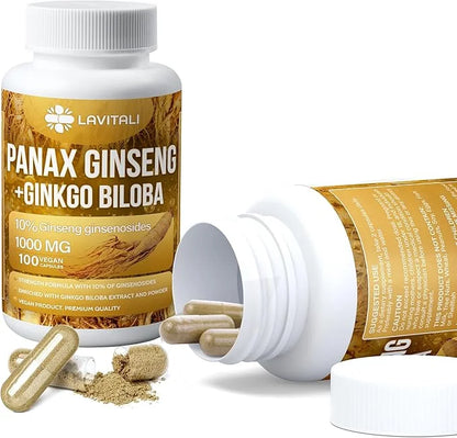 Ginseng & Ginkgo Biloba 100 Veggie 100% Natural