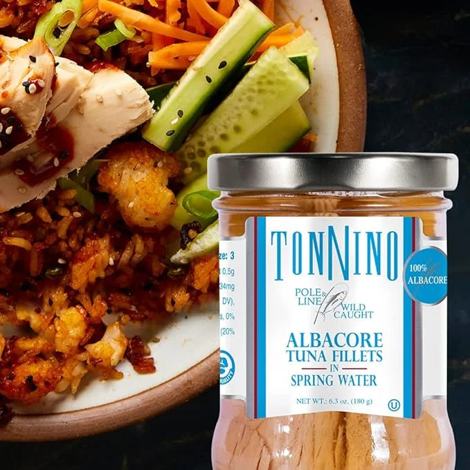 Tonnino Albacore Tuna in Water 6.3 oz - Premium 6-Pack Omega-3 Rich, High Protein, Gluten-Free, Ready-to-Eat Tuna Packets ...