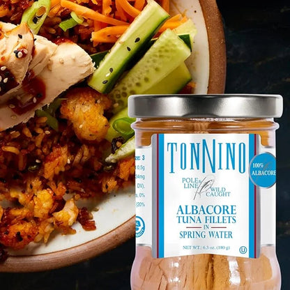 Tonnino Albacore Tuna in Water 6.3 oz - Premium 6-Pack Omega-3 Rich, High Protein, Gluten-Free, Ready-to-Eat Tuna Packets ...