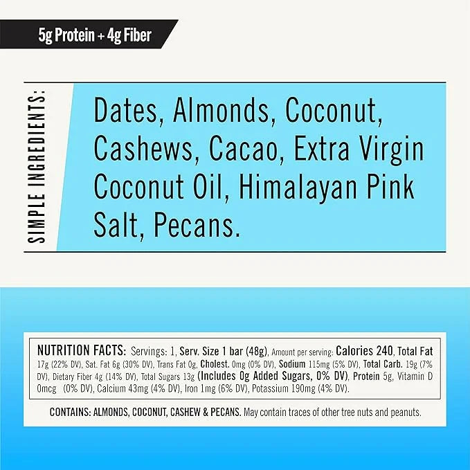 Thunderbird Bars Energy Snack, Gluten-Free with Protein, Healthy Real Food, Vegan Paleo Non-GMO, No Added Sugar, Chocolate...
