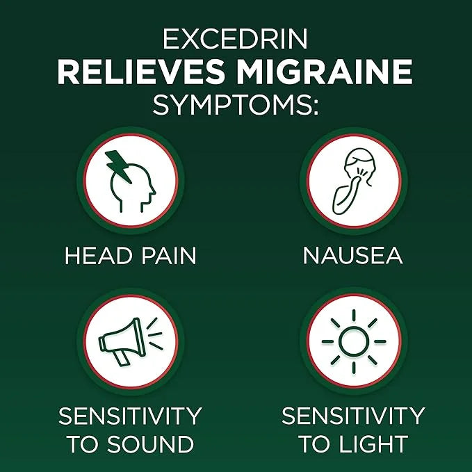 Excedrin Migraine Relief Caplets to Alleviate 200 Count