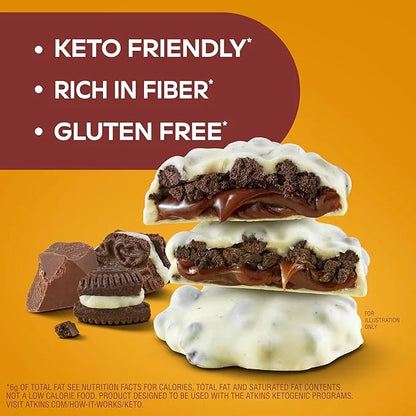 Atkins Keto Cookies & Crème Clusters, Gluten Free, High Fiber, Low Carb, Keto Friendly, 8 Count - Product Image