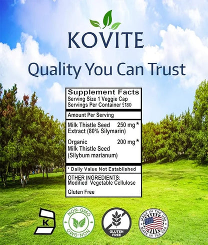 Standardized Milk Thistle 450 mg 80% Silymarin 90 Vegetarian