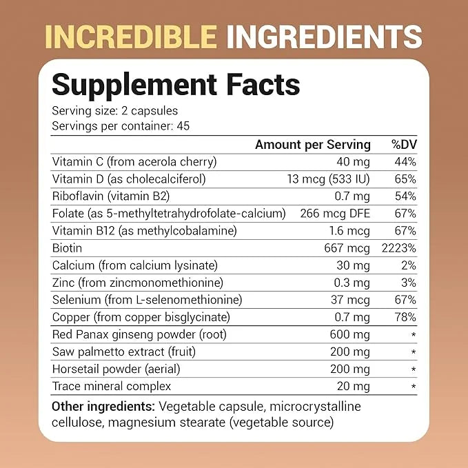 Dr. Berg All-in-One Vitamins for Hair, Skin, & Nails - Advanced Formula with Biotin, Saw Palmetto, DHT Blocker, & Trace Mi...