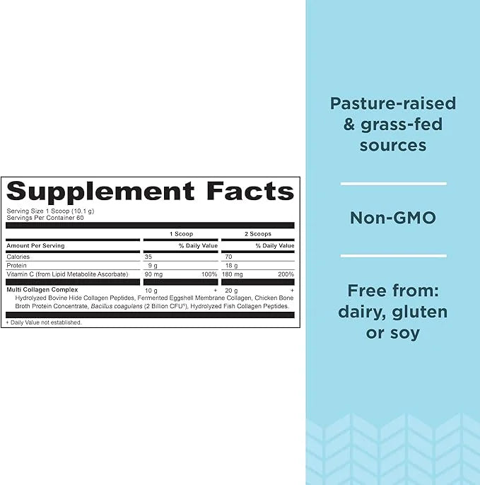 Ancient Nutrition Collagen Powder Protein with Probiotics, Multi Collagen Protein, Unflavored, 60 Servings, Hydrolyzed Col...