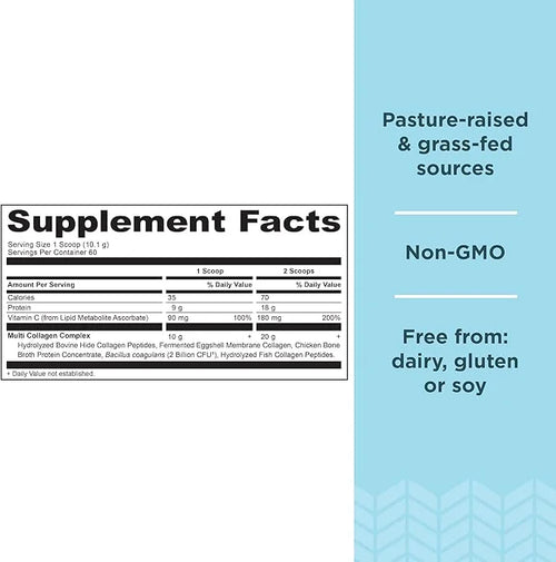 Ancient Nutrition Collagen Powder Protein with Probiotics, Multi Collagen Protein, Unflavored, 60 Servings, Hydrolyzed Col...
