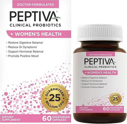 Peptiva Probiotics for Women's Health 25 Billion 60 Vegetarian