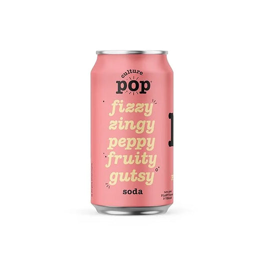 Culture Pop Soda, Pink Grapefruit & Ginger, Probiotic Low Sugar Soda, Sparkling Juice Alternative, Non-GMO, Kosher, Gluten...