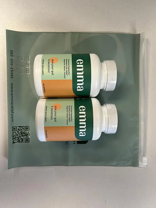 Emma Gut Health - 2 Pack - Gas and Bloating Relief, Constipation, Leaky Gut Repair - Gut Cleanse & Restore Digestion - Reg...