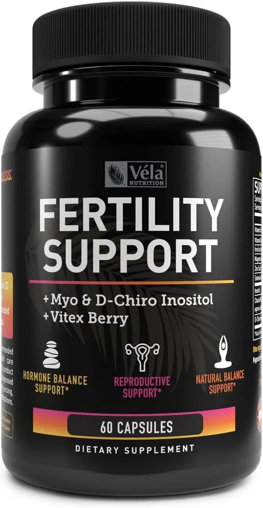 Vela Fertility Support Supplement | + Myo & D-Chiro Inositol + Vitex Berry | Reproductive Support, Hormonal & Ovarian Supp...