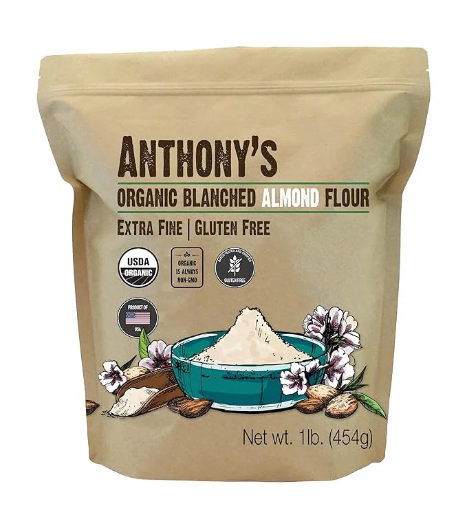 Anthony's Organic Almond Flour, 1 lb, Blanched, Gluten Free, Non GMO, Keto Friendly, Extra Fine, Low Carb - Product Image