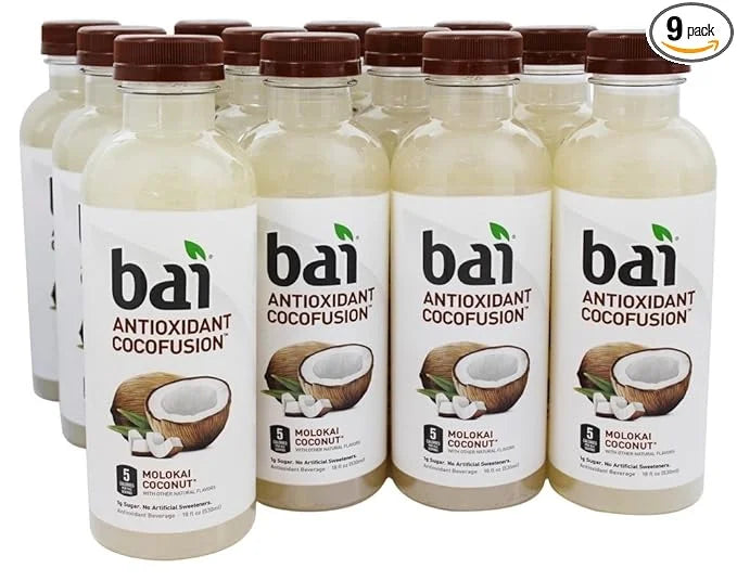 Bai5 Molokai Coconut Natural Antioxidant Infused Beverage, 18 Ounce (9 Bottles) - Product Image