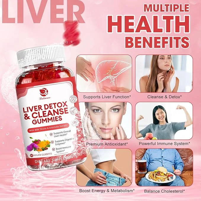 Liver Cleanse Detox & Repair Gummies 24 Potent w/3000MG Milk 90 Count