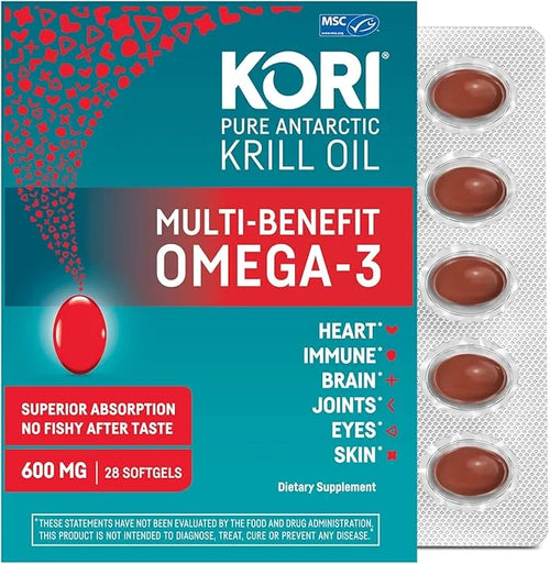 Kori Krill Oil Omega 3 Superior 600 mg 28 Softgels
