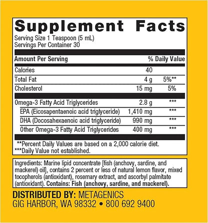 Metagenics OmegaGenics EPA-DHA 2400 30 Servings