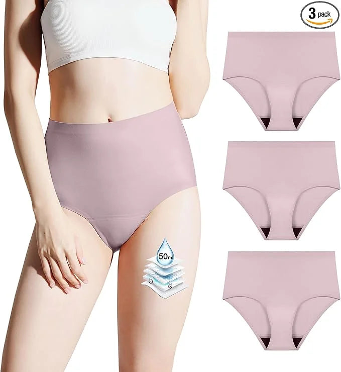 BATTEWA Incontinence Underwear for Women Washable, 50ml,Lavender,3X-Large (3Pack) (3Pack)