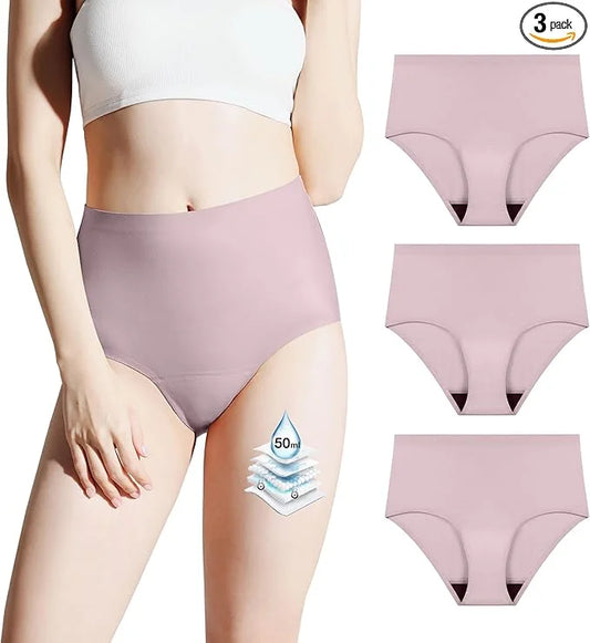 BATTEWA Incontinence Underwear for Women Washable, 50ml,Lavender,3X-Large (3Pack) (3Pack)