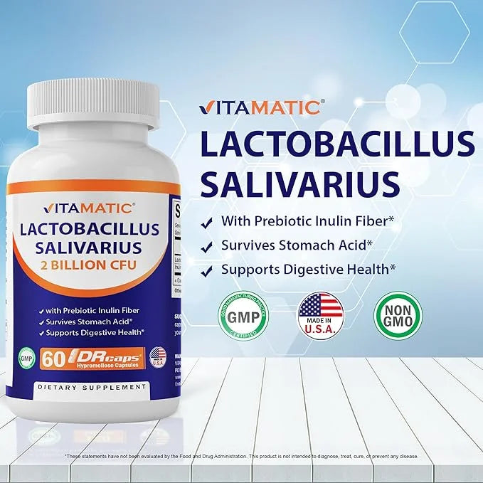 Vitamatic Lactobacillus Salivarius 2 Billion per 60 Count (2 Bottles)