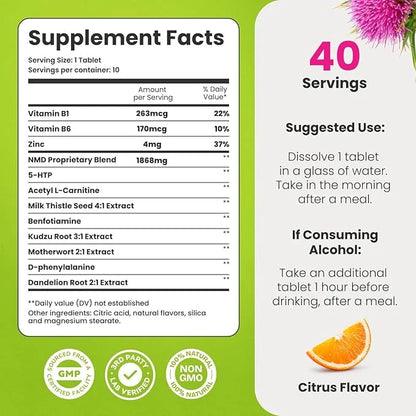 NoMoreDrinks Anti Alcohol Craving Supplement | Liver Detox & Combat Cravings | Energy Support Alcohol Replacement Drink | ...