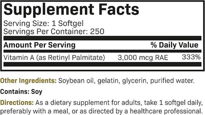 Futurebiotics Vitamin A 10,000 IU Premium 250 Softgels