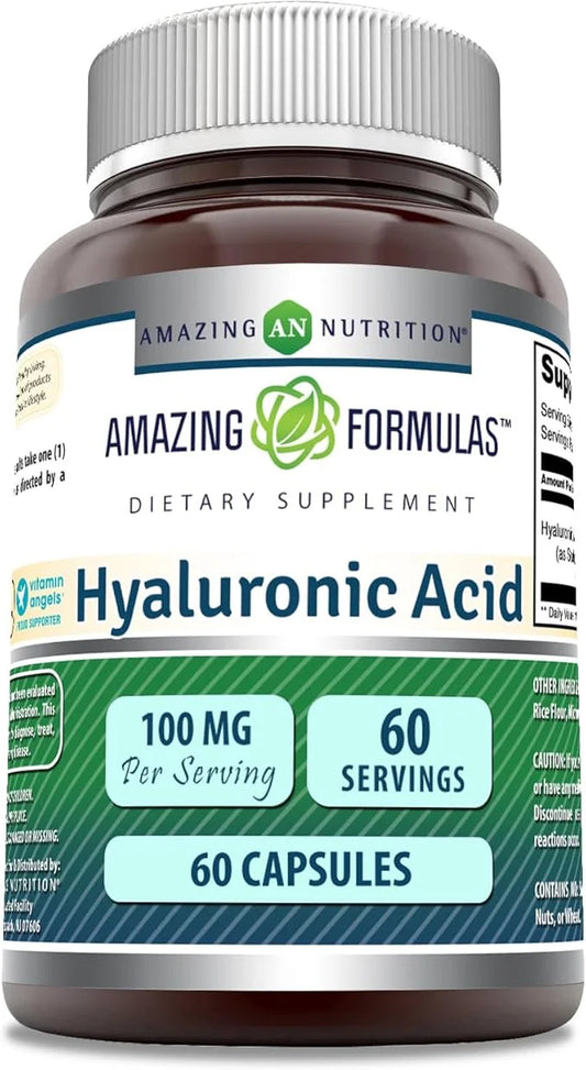Amazing Formulas Hyaluronic Acid 100 Mg Capsules Supplement | Non-GMO | Gluten Free | Made in USA (1 Pack, 60 Count) - Pro...