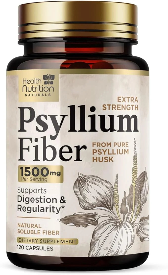 High Absorption Psyllium Husk Capsules 1500mg 120 Fiber
