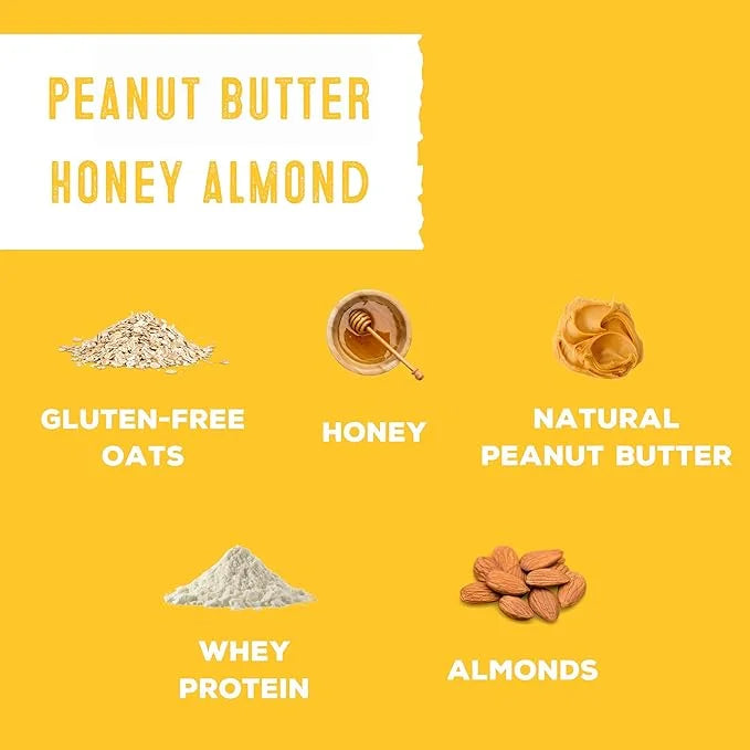 Whole Food Protein Balls with Probiotics - Peanut Butter Honey Almond Snacks - 8g Protein Snack - Gluten Free Energy Balls...