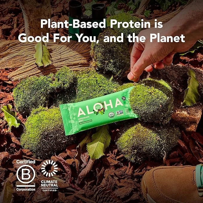 ALOHA Organic Plant Based Protein Bar MINIS |Peanut Butter Chocolate Chip | 20 Count, 24g Bars | Vegan, Low Sugar, Gluten ...