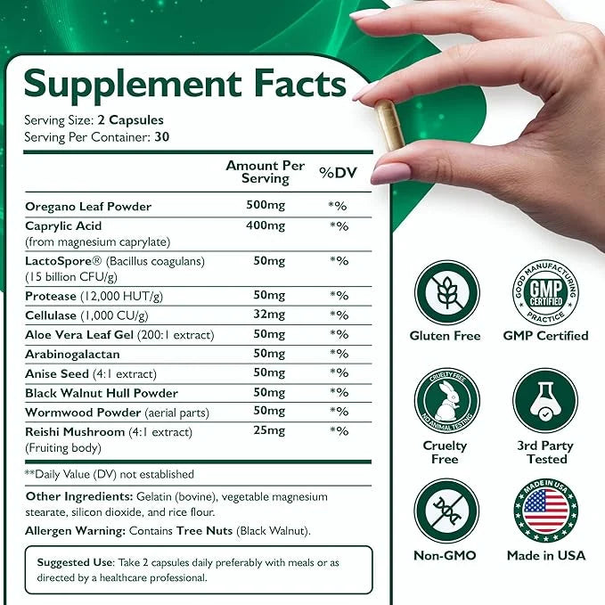Candida Cleanse - Candida Complex Anti Overgrowth Support with Caprylic Acid, Oregano & Probiotics for Yeast Balance – Sup...