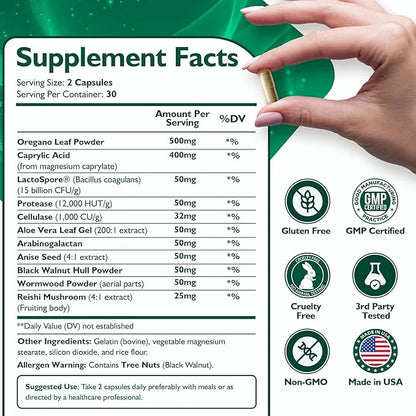 Candida Cleanse - Candida Complex Anti Overgrowth Support with Caprylic Acid, Oregano & Probiotics for Yeast Balance – Sup...