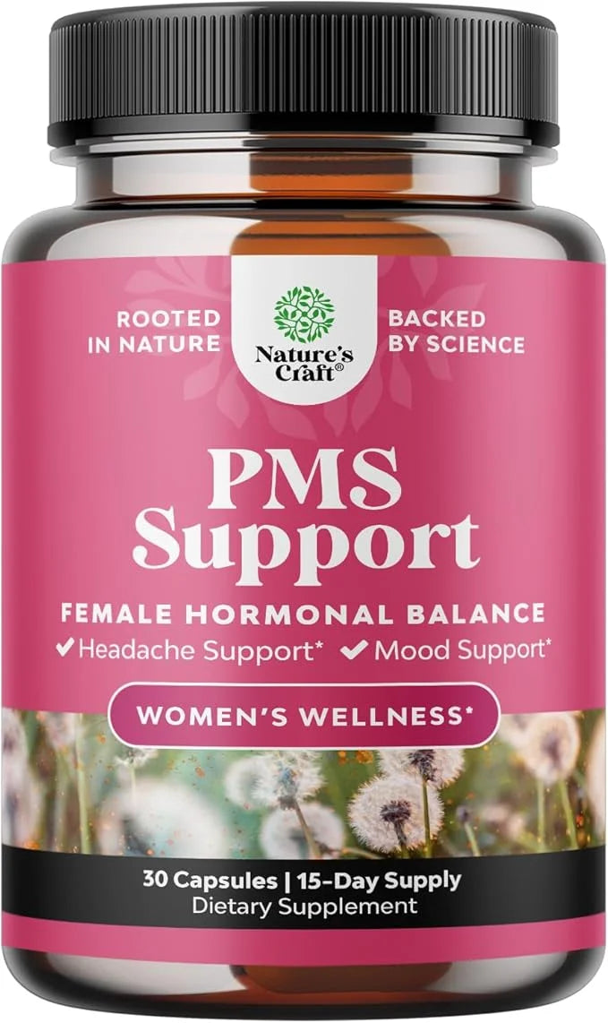 Advanced PMS Support Supplement for Women - Multibenefit PMS Relief Complex for Low Energy Mood Support Period Cramps and ...