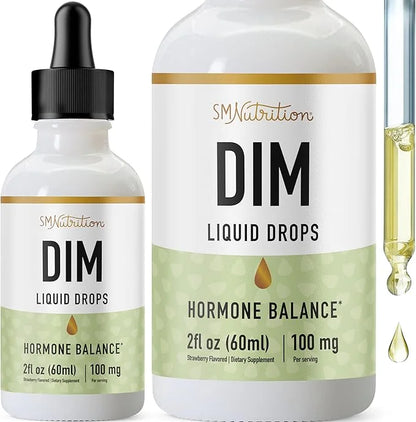 DIM Liquid Drops Supplement 100mg for Estrogen Balance for Women & Men | Hormone Balance, Menopause Supplements for Women,...