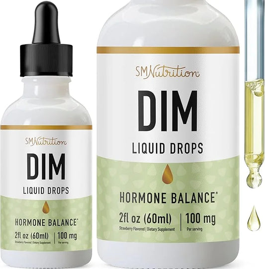 DIM Liquid Drops Supplement 100mg for Estrogen Balance for Women & Men | Hormone Balance, Menopause Supplements for Women,...