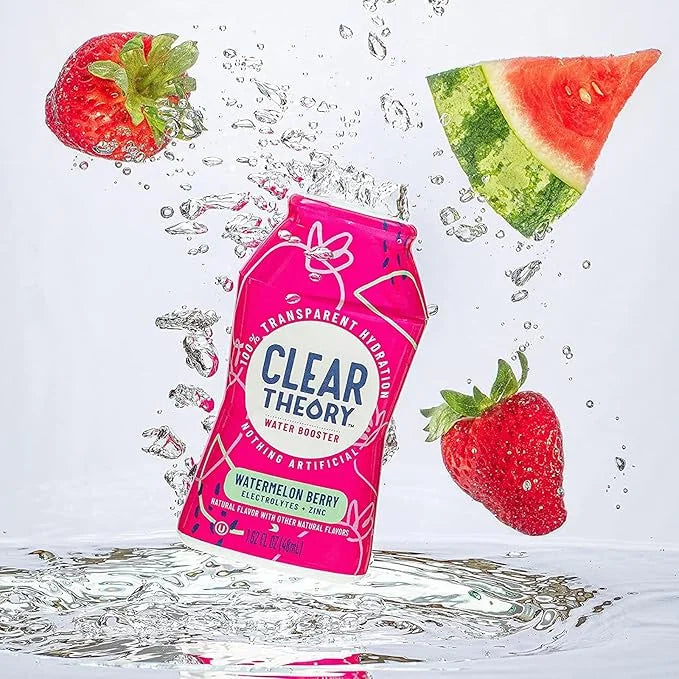 Clear Theory Water Flavoring Drops, Electrolytes Drink Mix, Water Enhancer Liquid, Flavored Hydration for Kids, Vegan, Glu...