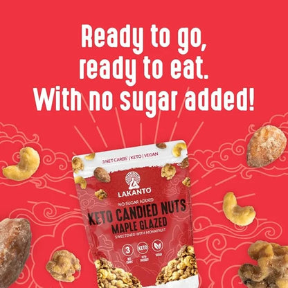 Lakanto Candied Nuts Maple Glazed - No Sugar Added, Sweetened with Monk Fruit, 3 Net Carbs, Keto Diet Friendly, Vegan, On ...