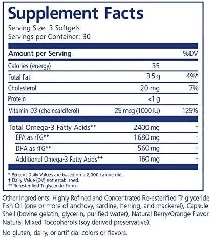 PRN De3 Dry Eye Omega 3 2240mg EPA Improved-Burpless-1 serving, 1-month supply