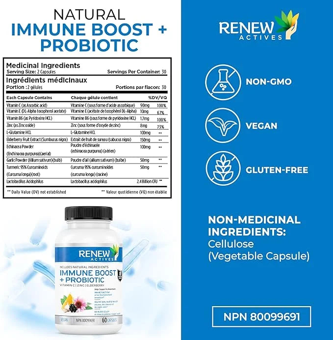 Renew Actives Wellness Support Supplement: Elderberry 60 Vegan