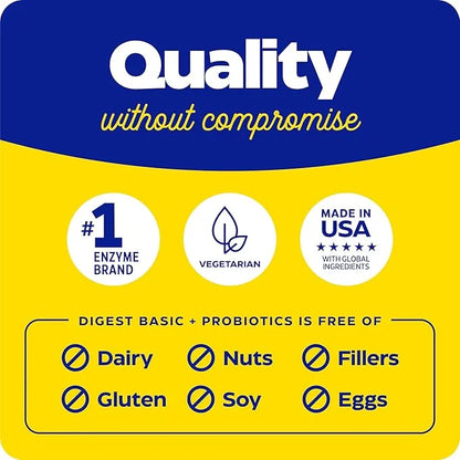 Enzymedica, Digest Basic + Probiotics, Gentle 400 Million 30 Capsules