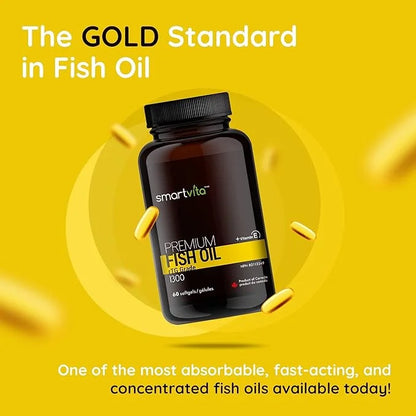 Premium Fish Oil, rTG Grade Omega 3, Fish 3, EPA, 3 Supplement, 60 Softgels